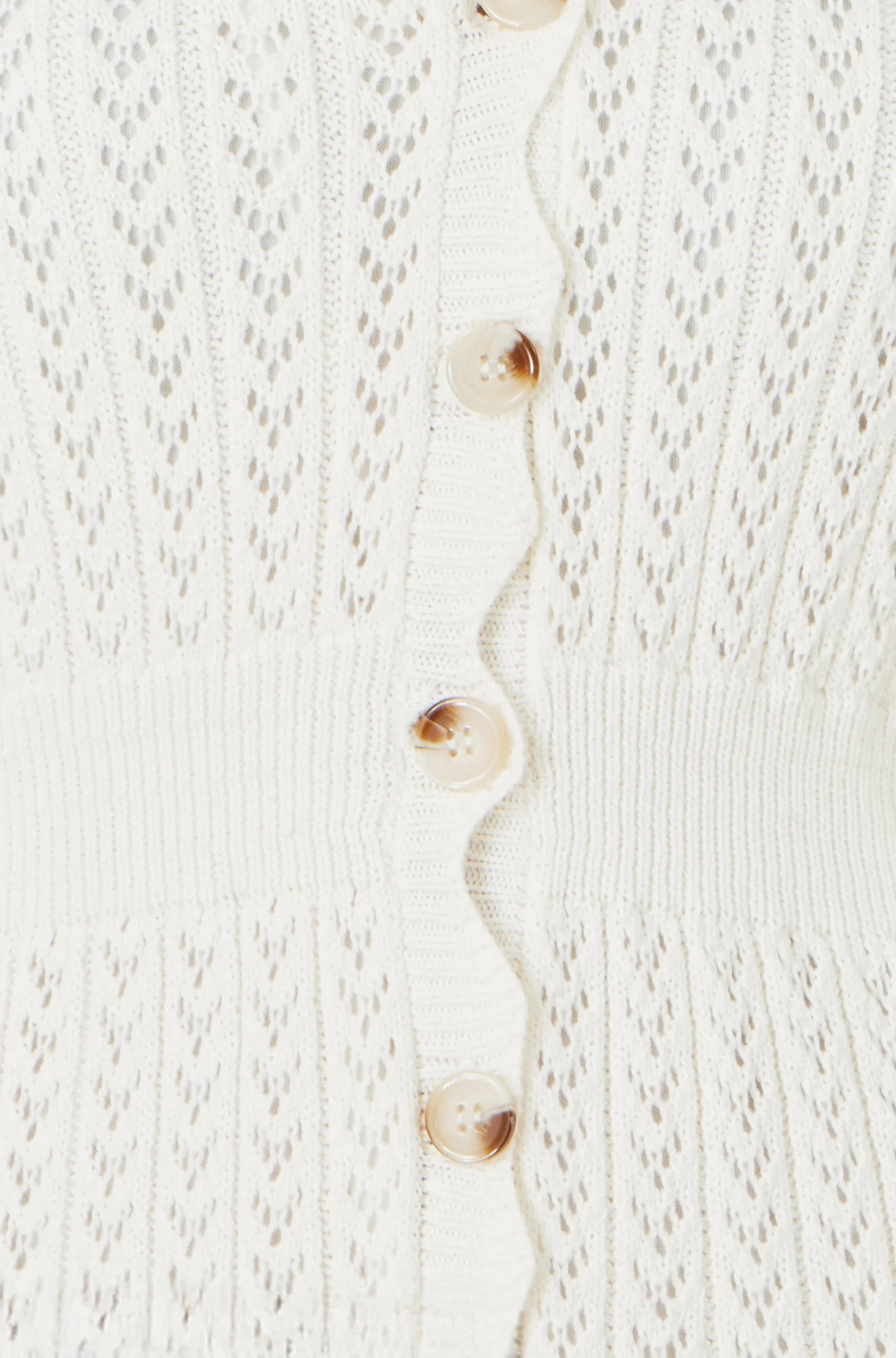 Yumi Ivory Cotton Scallop Crochet Knitted Dress - Image 7