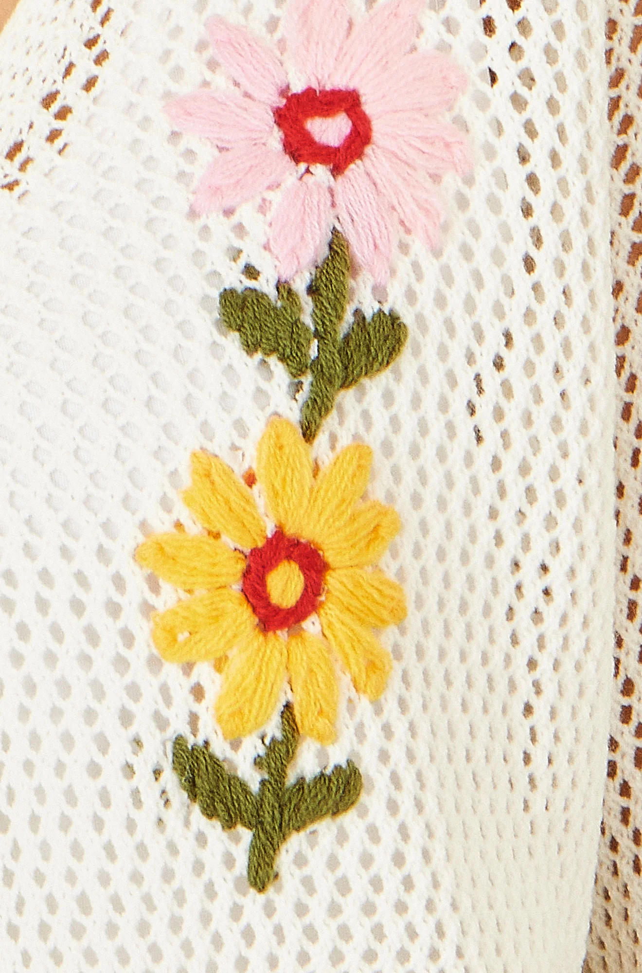 Yumi Ivory Crochet Embroidered Flower Bolero - Image 5