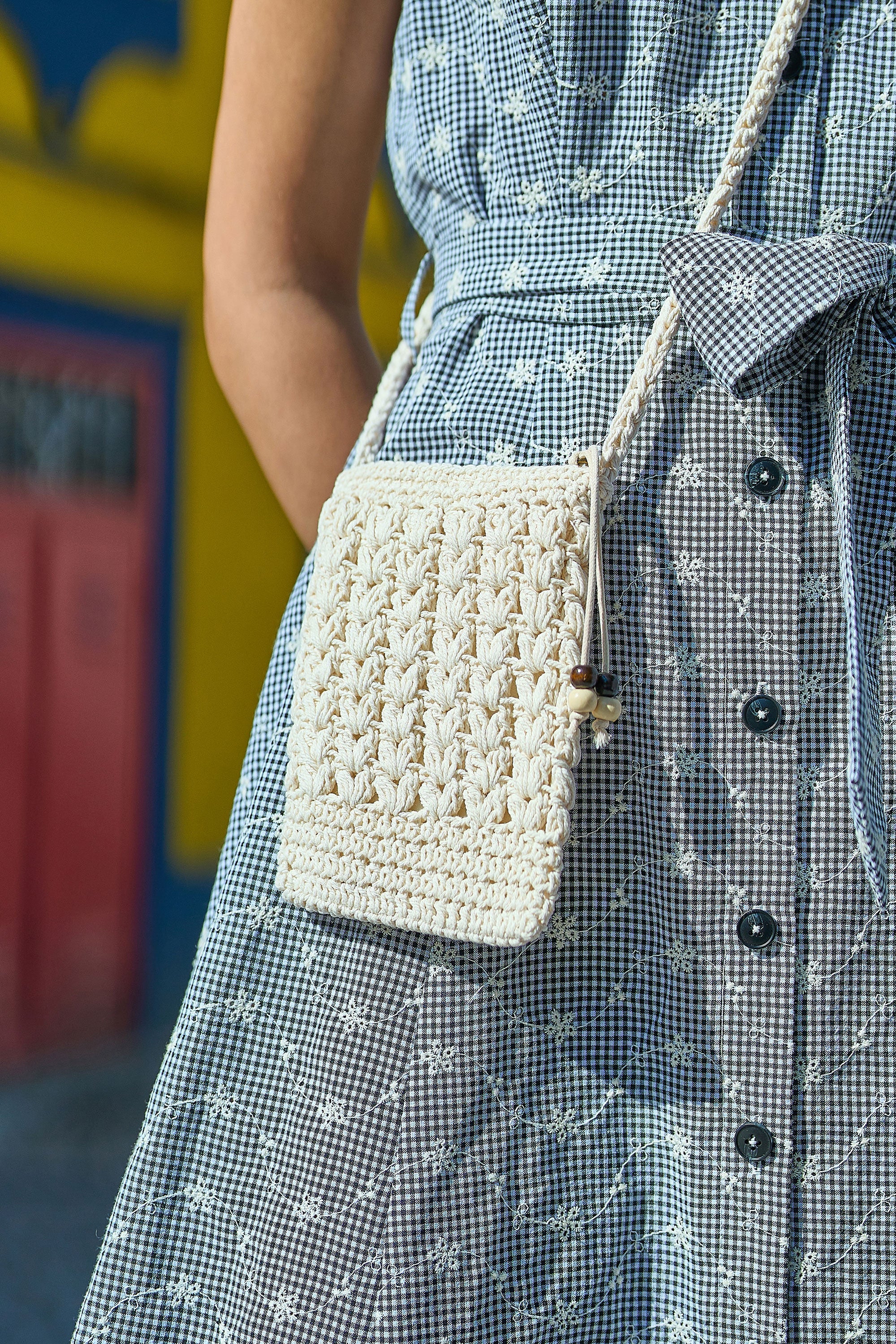 Yumi Ivory Crochet Small Cross Body - Image 2