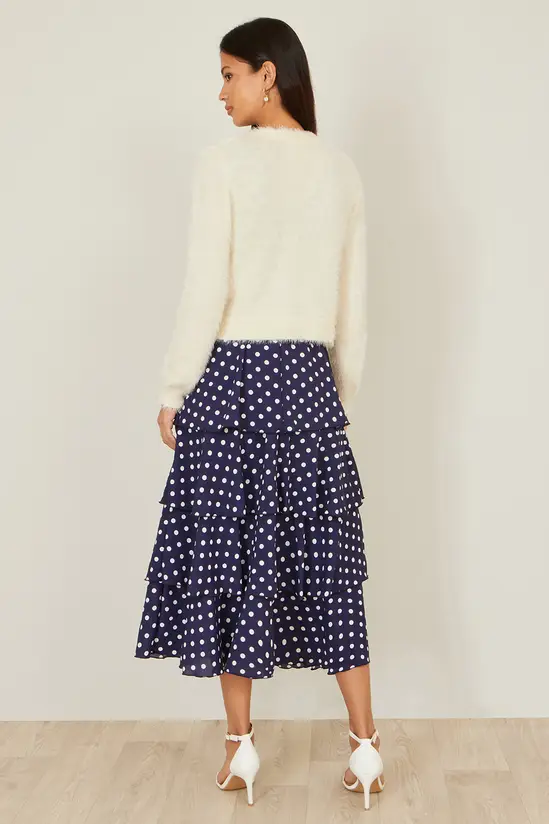 Yumi Ivory Eyelash Knit Cropped Cardigan - Image 5