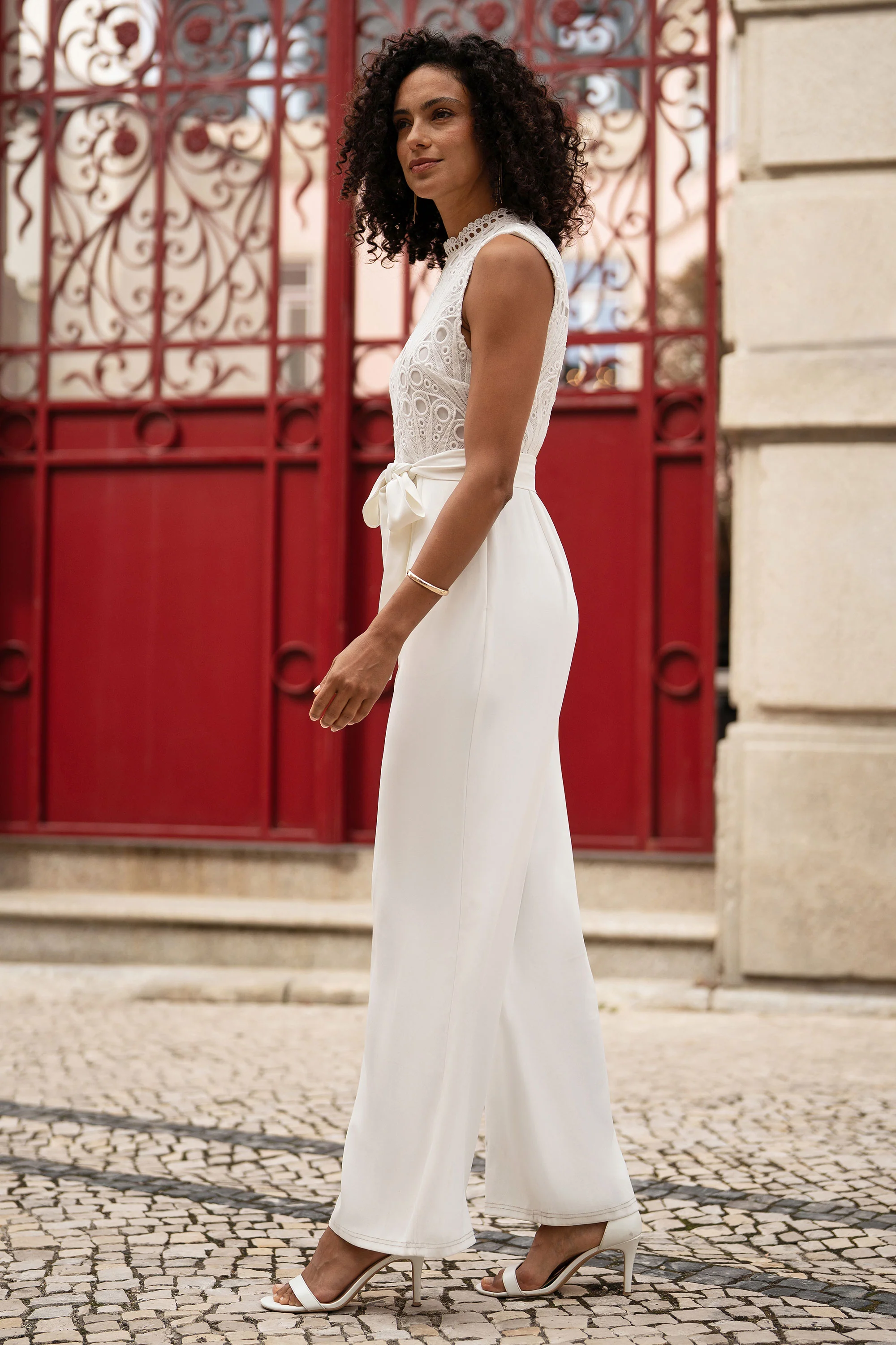 Yumi Ivory Lace Sleeveless Jumpsuit - Image 5