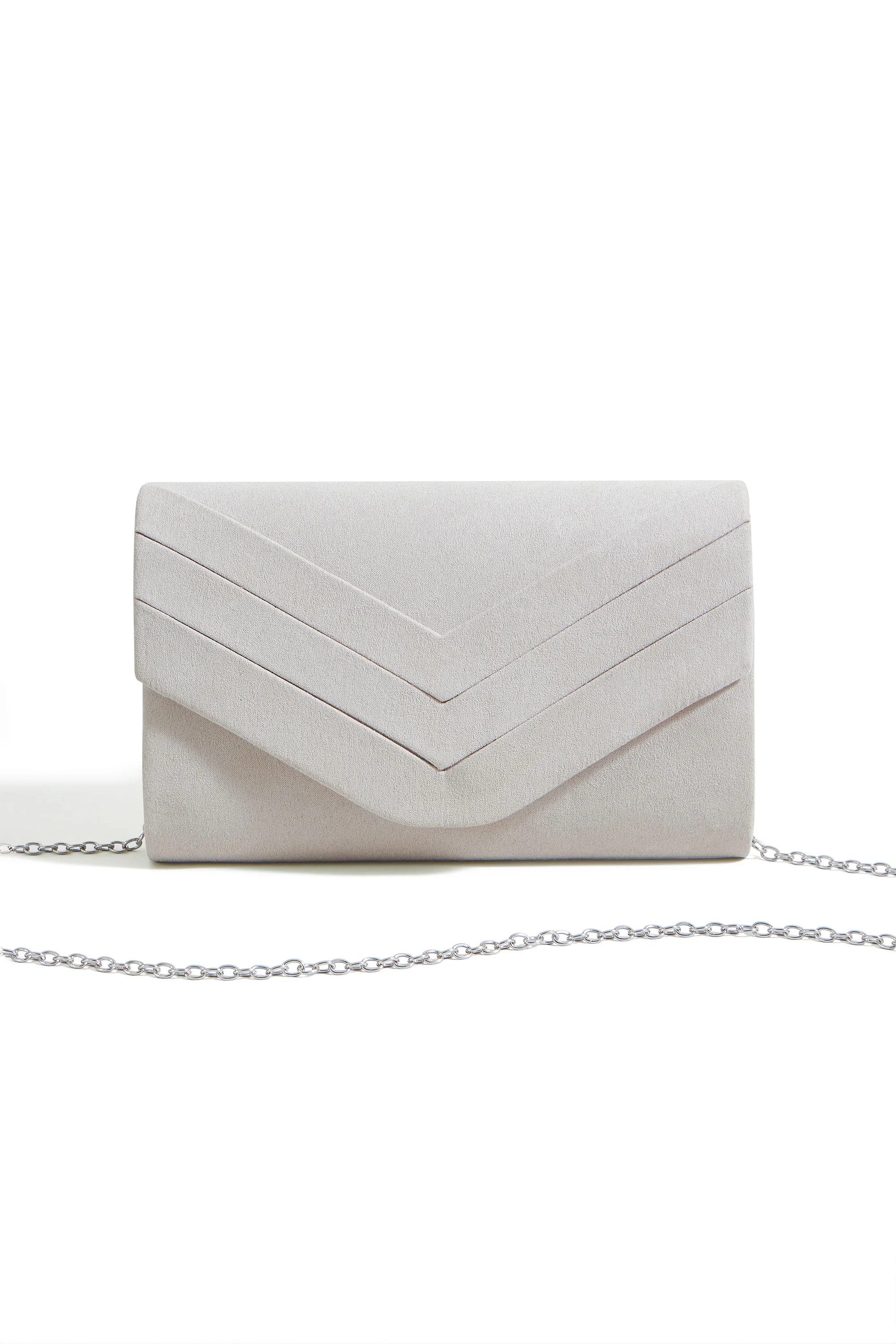 Yumi Ivory Shimmer Envelope Clutch Bag - Image 5