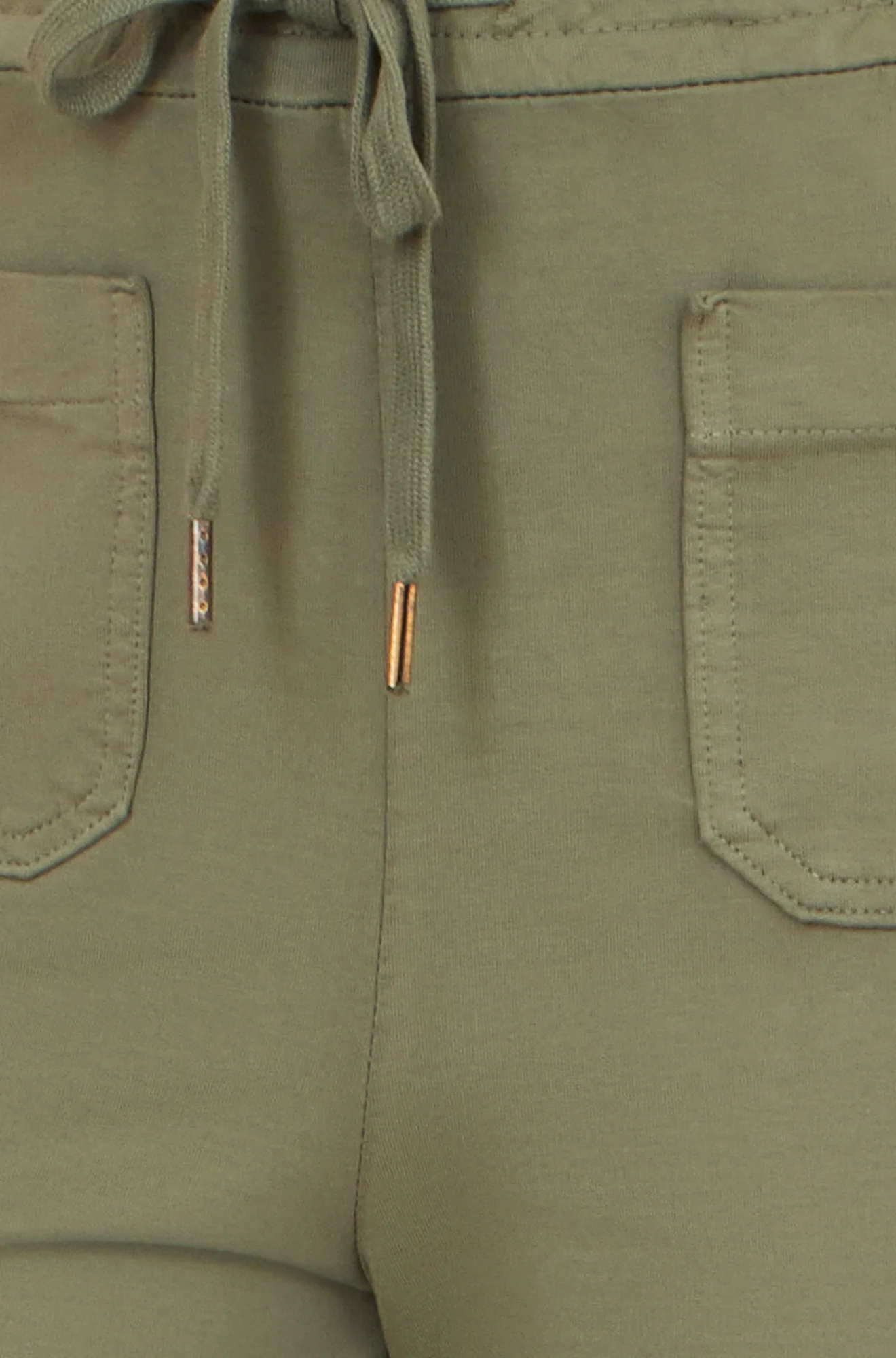 Yumi Khaki Relaxed Stretch Wide Leg Trousers With Pockets - Image 4