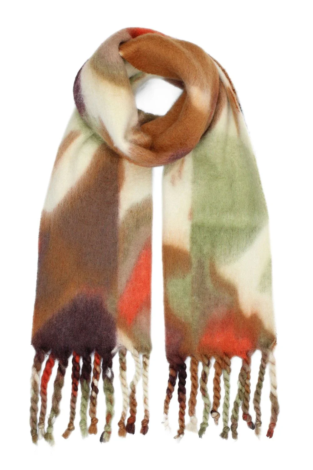 Yumi Multi Colour Swirl Fluffy Scarf - Image 2