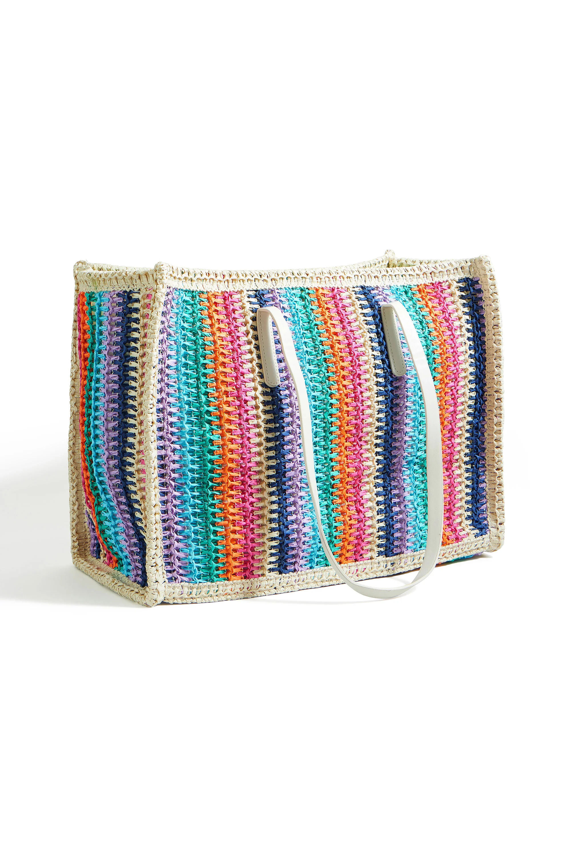 Yumi Multicolour Stripe Natural Shoulder Bag - Image 6