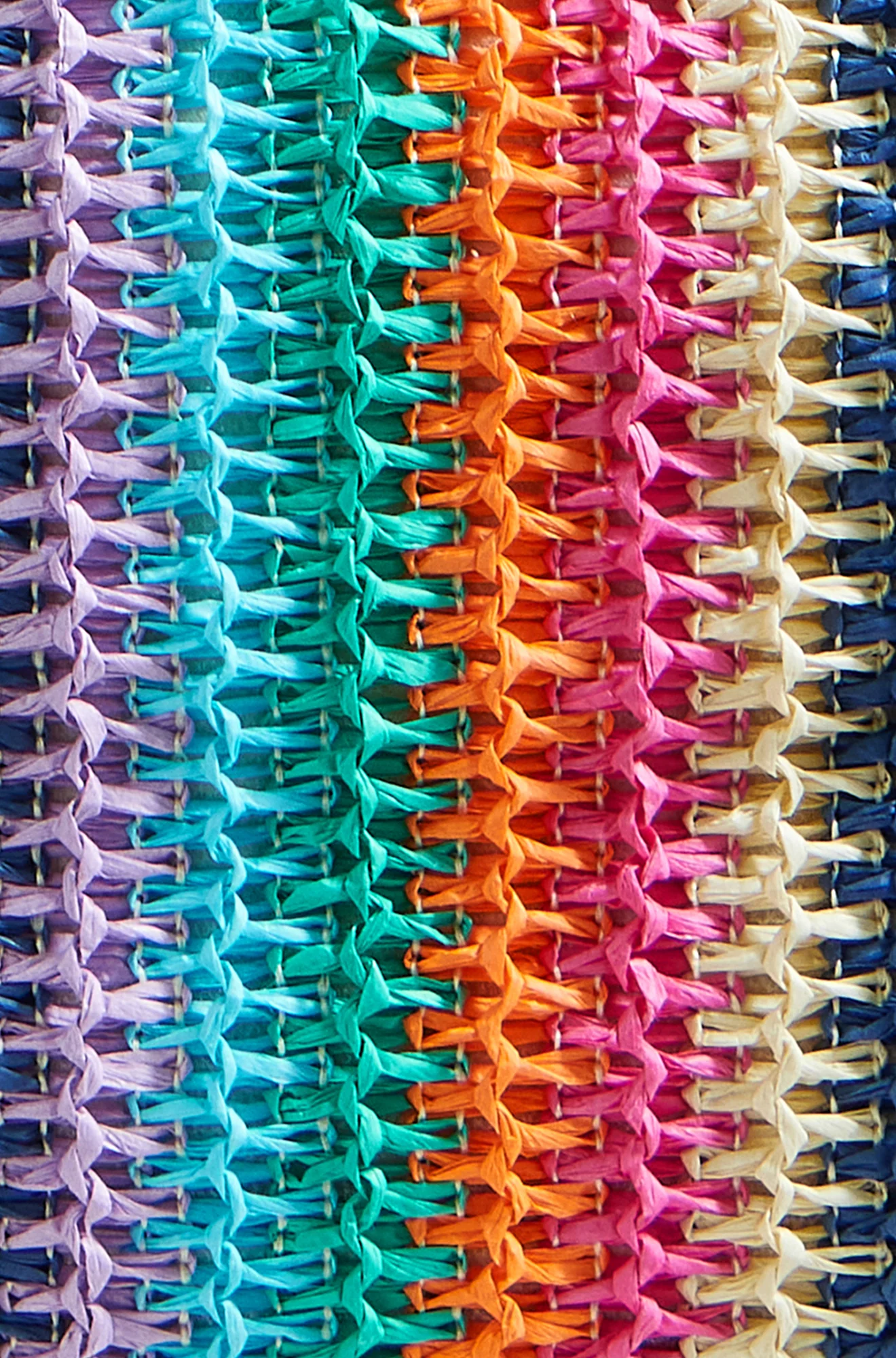 Yumi Multicolour Stripe Natural Shoulder Bag - Image 7
