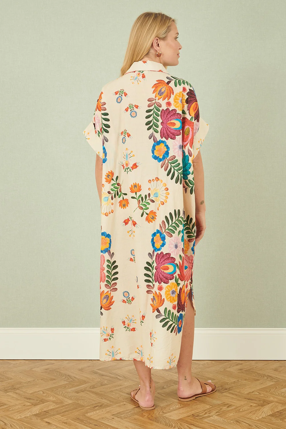 Yumi Multicoloured Folk Print Relaxed Tunic - Image 3