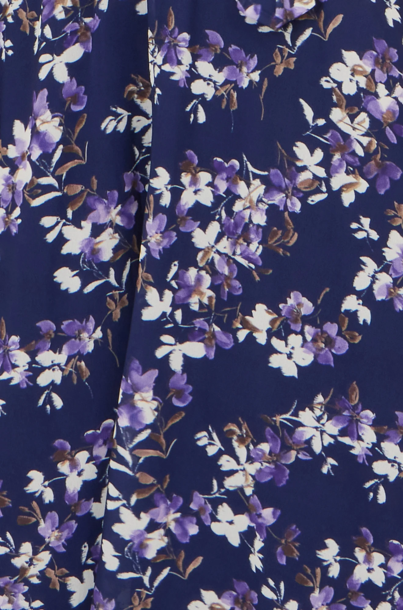 Yumi Navy Blossom Print Midi Skater Dress With Angel Sleeves - Image 6