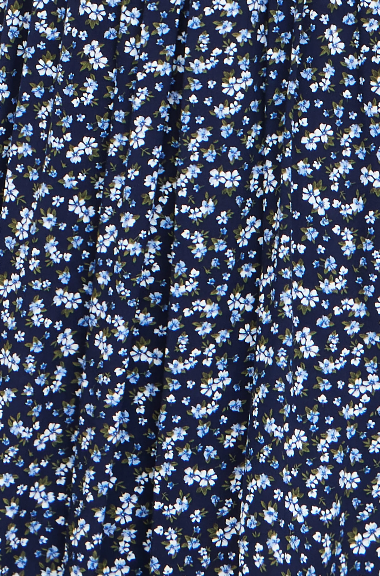 Yumi Navy Ditsy Floral Midi Shirt Dress With Ruched Waist - Image 5