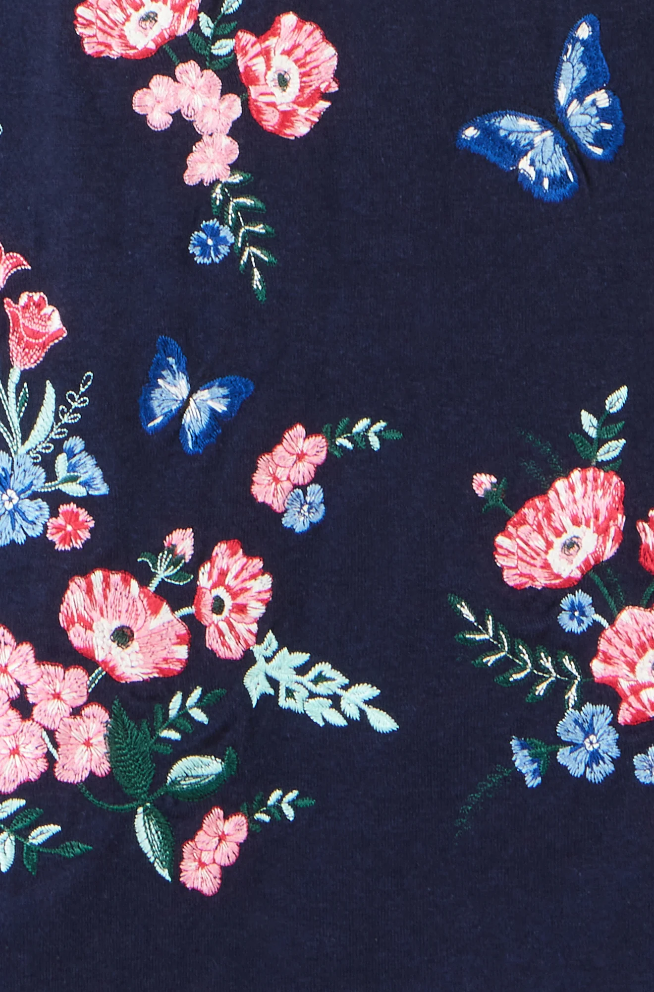 Yumi Navy Embroidered Knitted Floral Tunic - Image 7