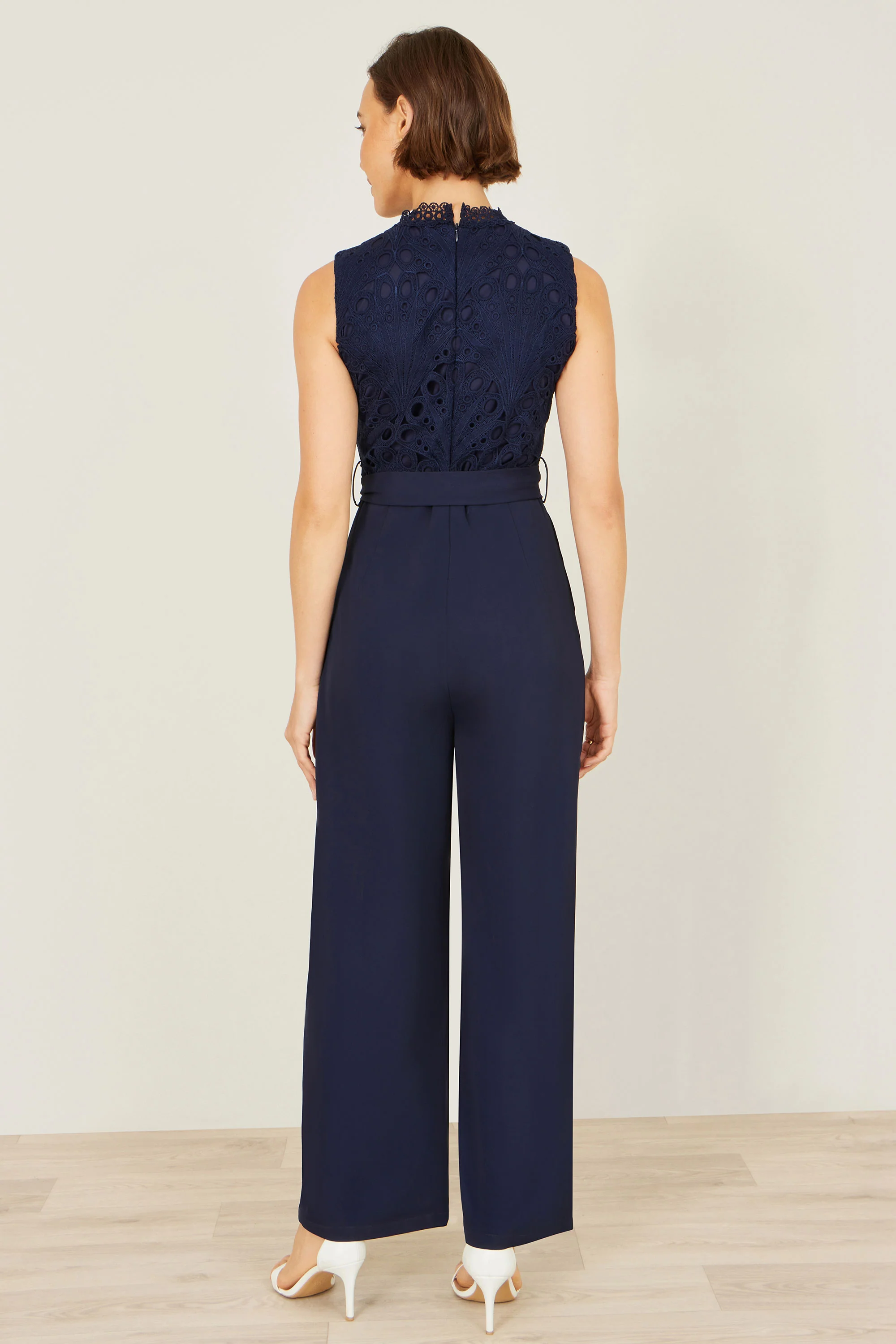 Yumi Navy Lace Sleeveless Jumpsuit - Image 4