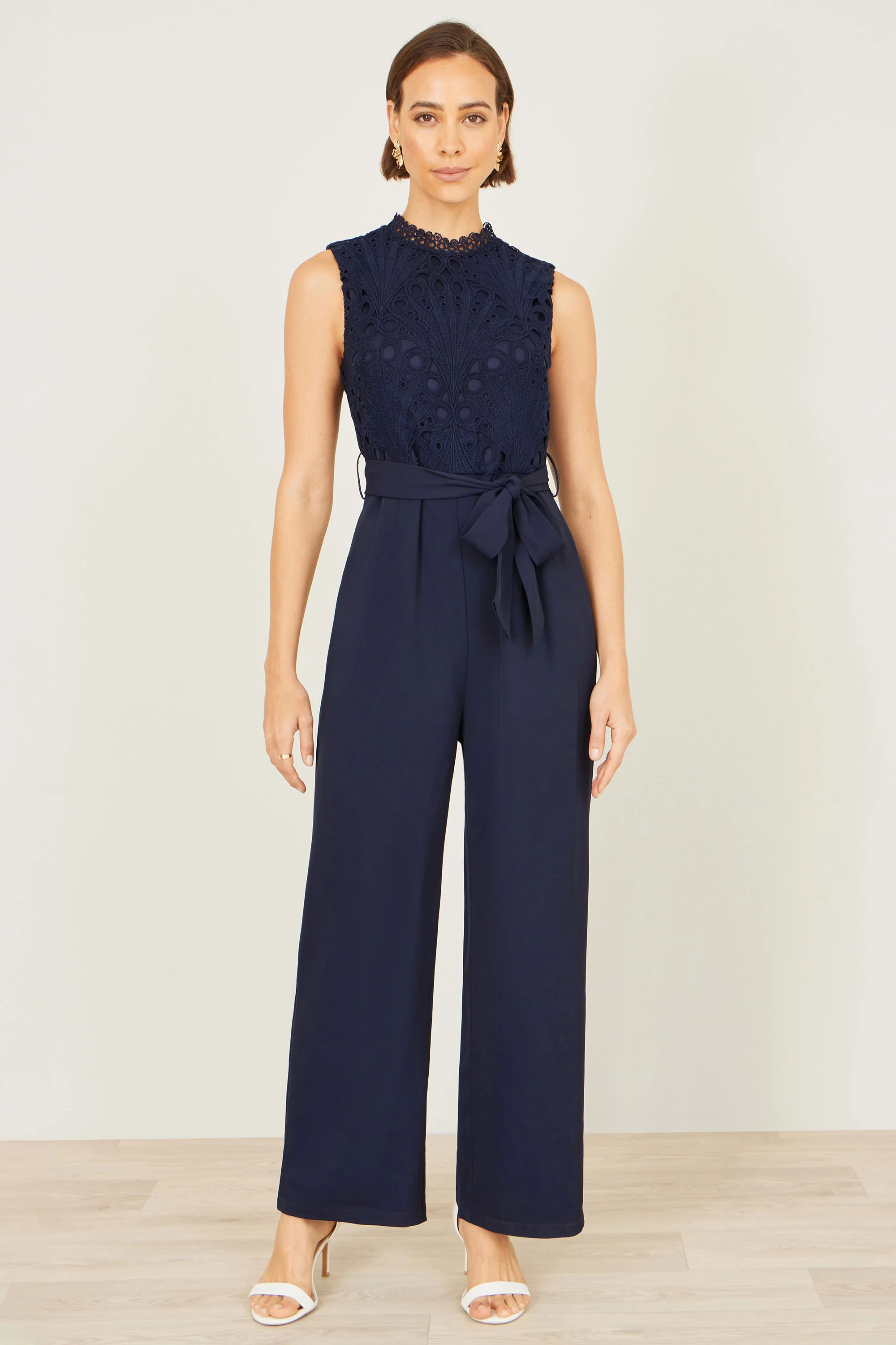Yumi Navy Lace Sleeveless Jumpsuit - Image 5