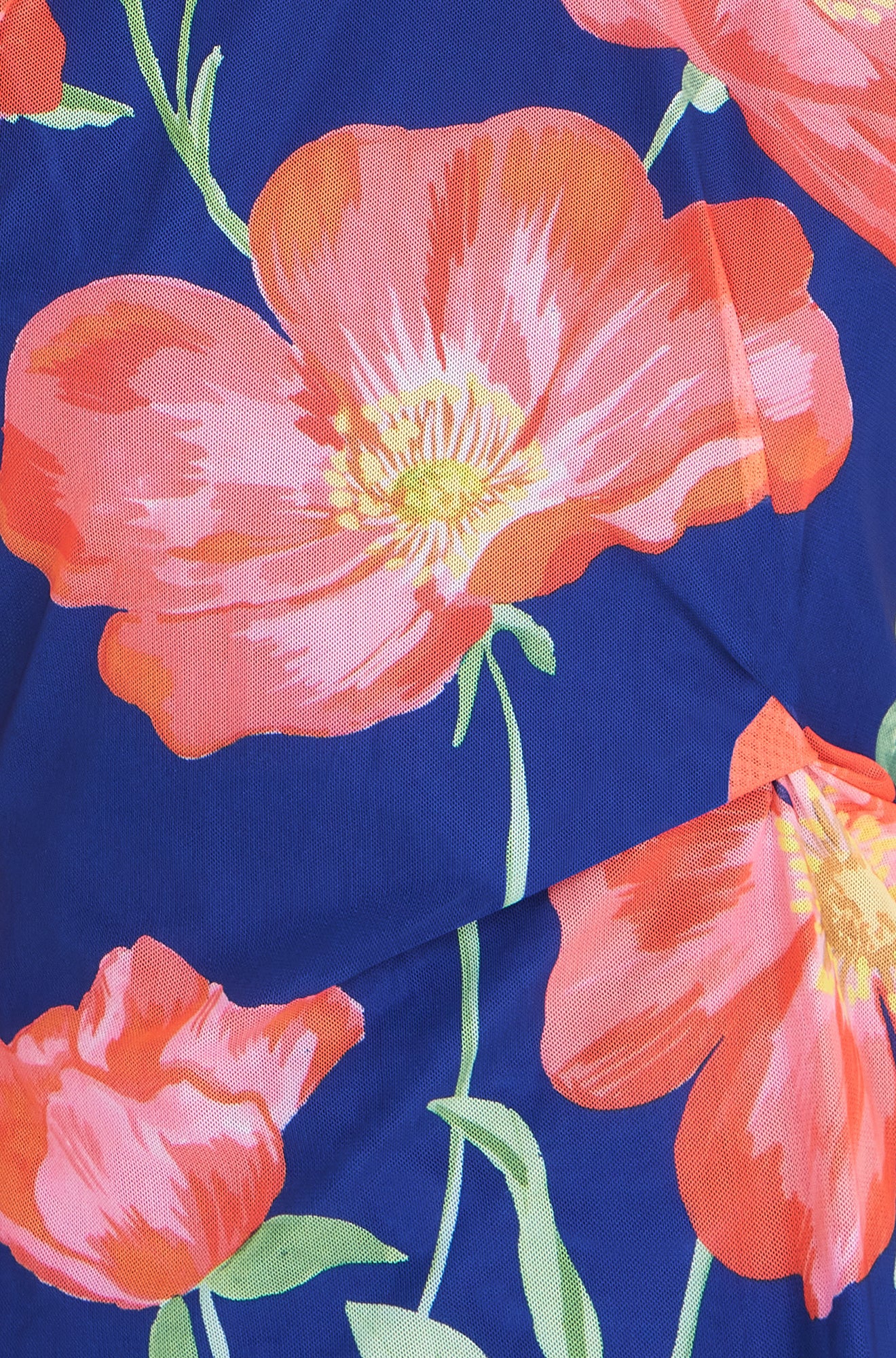 Yumi Navy Poppy Mesh Top - Image 6