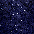 Yumi Navy Sequin Fitted Wrap Dress With Split Hem - Image 7