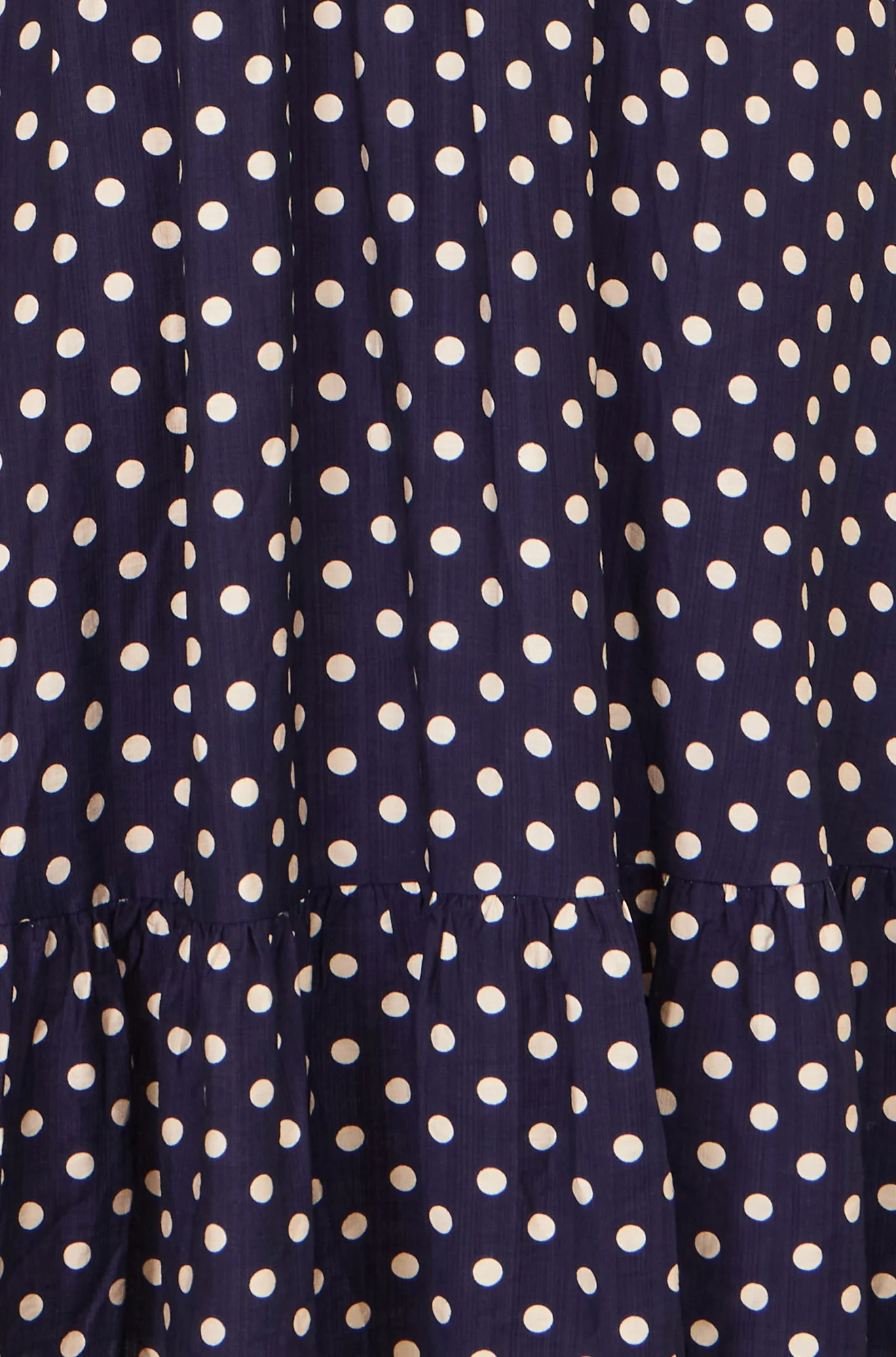 Yumi Navy Spot Ruched Waist Midi Dress - Image 6