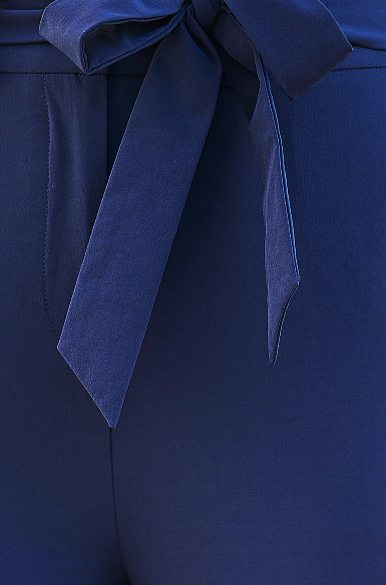 Yumi Navy Stretch Capri Pants With Tie Belt - Image 6