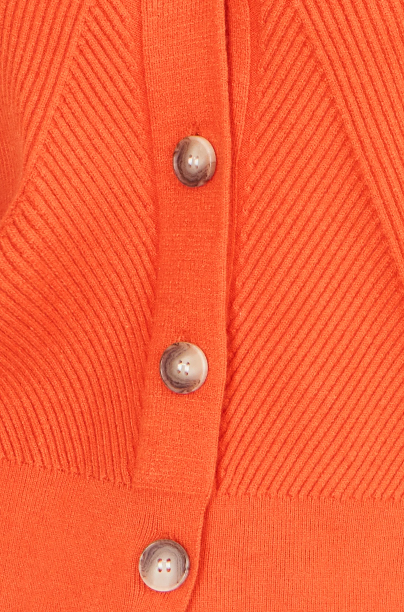 Yumi Orange Relaxed Fit Cardigan With Stitch Detail - Image 5