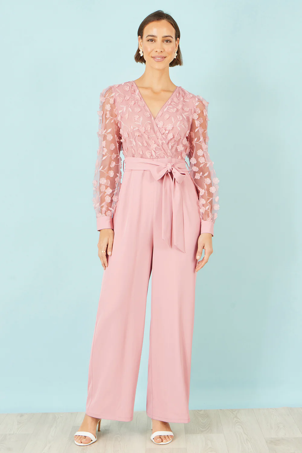 Yumi Pink Flower Applique Jumpsuit - Image 4