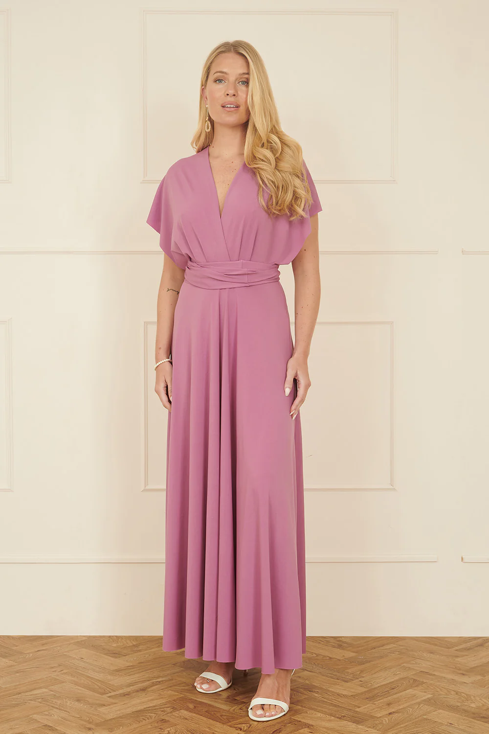 Yumi Pink Jersey Stretch Multiway Midi Dress - Image 5