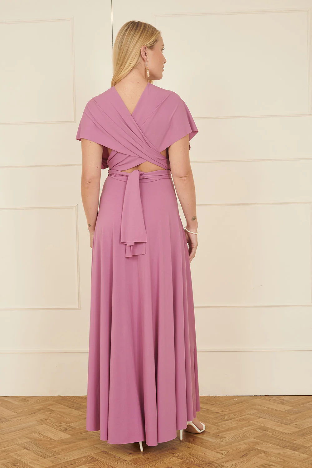 Yumi Pink Jersey Stretch Multiway Midi Dress - Image 6