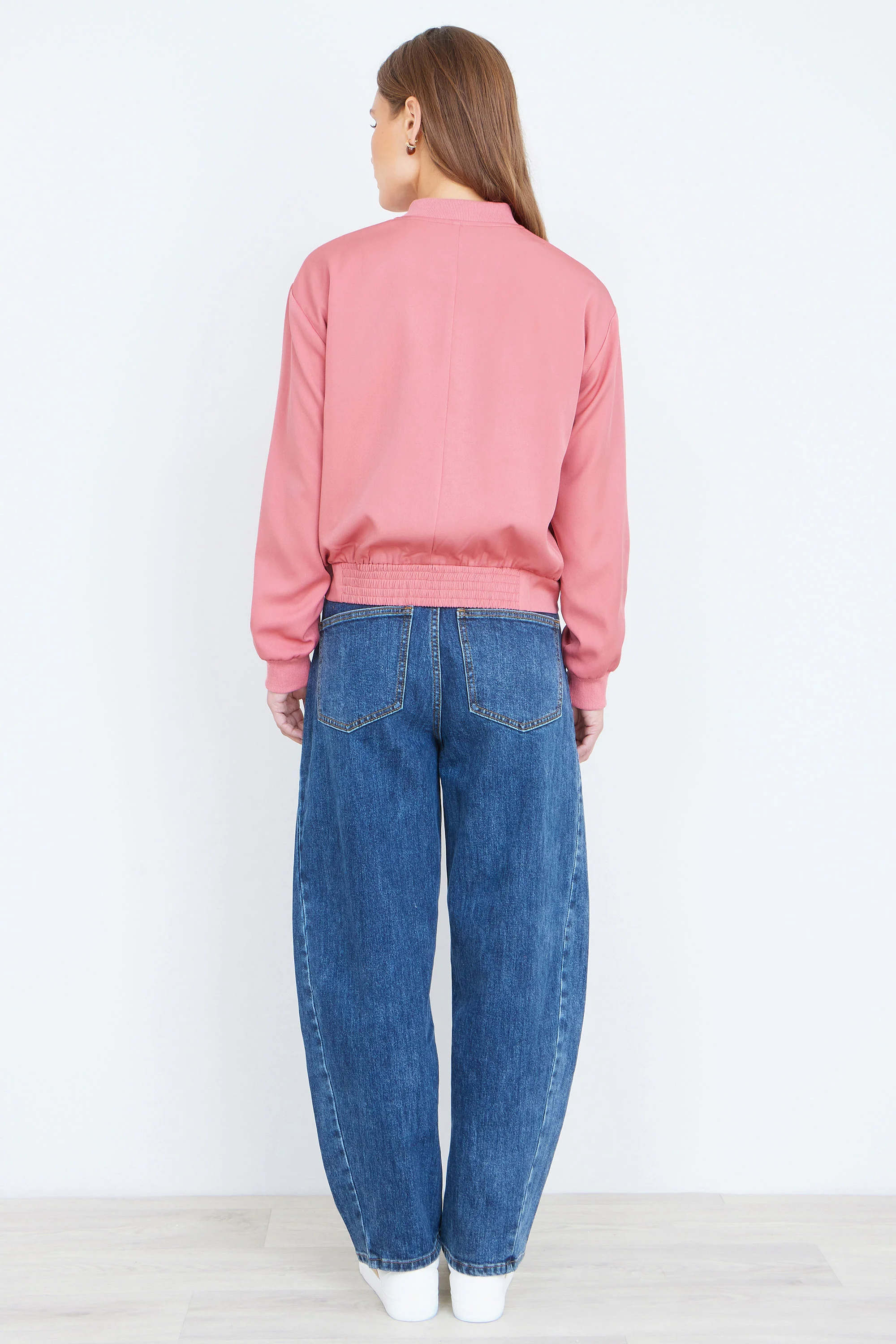 Yumi Pink Relaxed Lightweight Bomber Jacket - Image 4