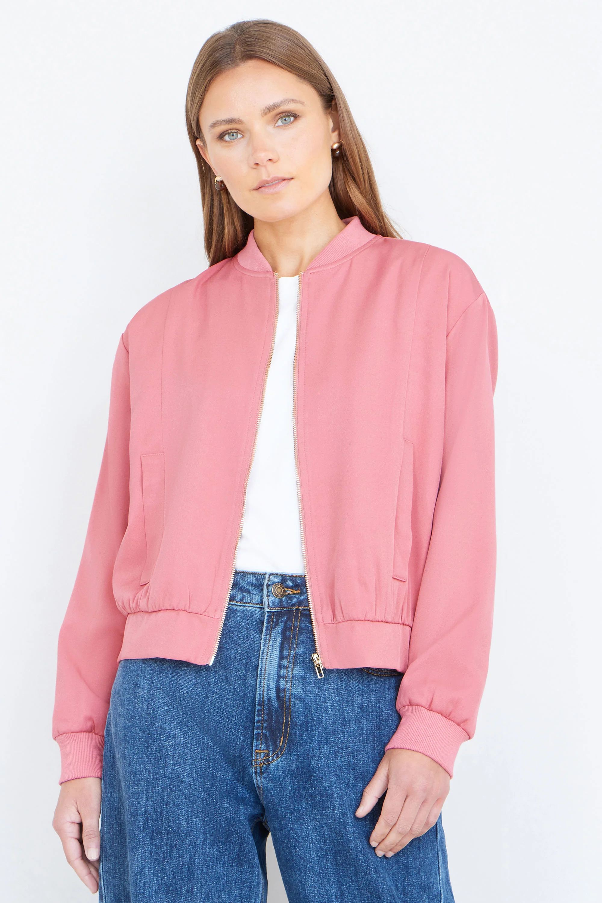 Yumi Pink Relaxed Lightweight Bomber Jacket - Image 5