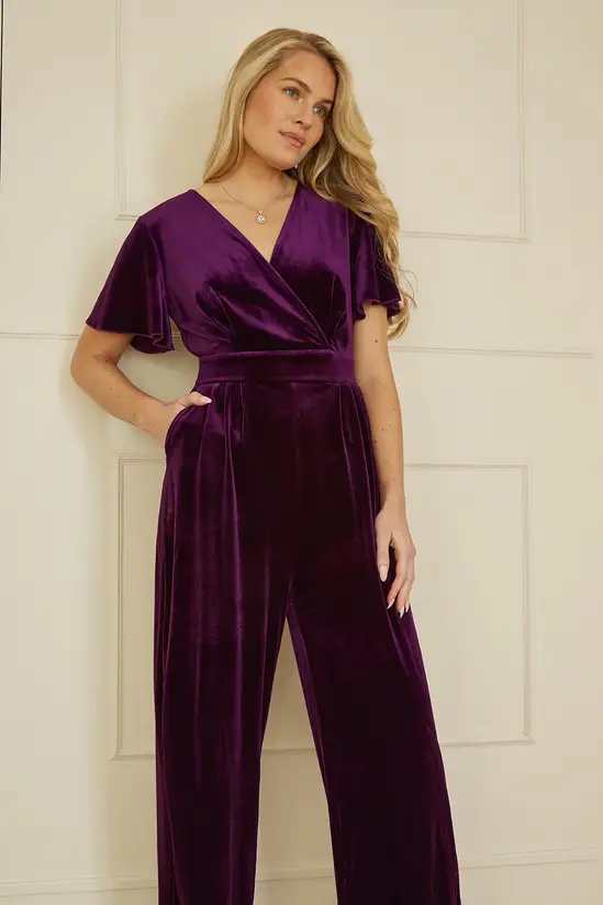Yumi Purple Jumpsuit With Angel Sleeves - Image 4