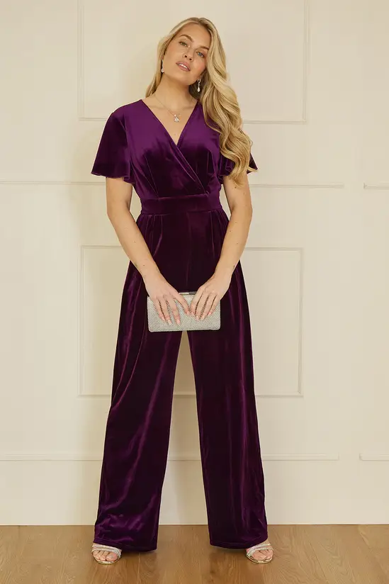 Yumi Purple Jumpsuit With Angel Sleeves - Image 6