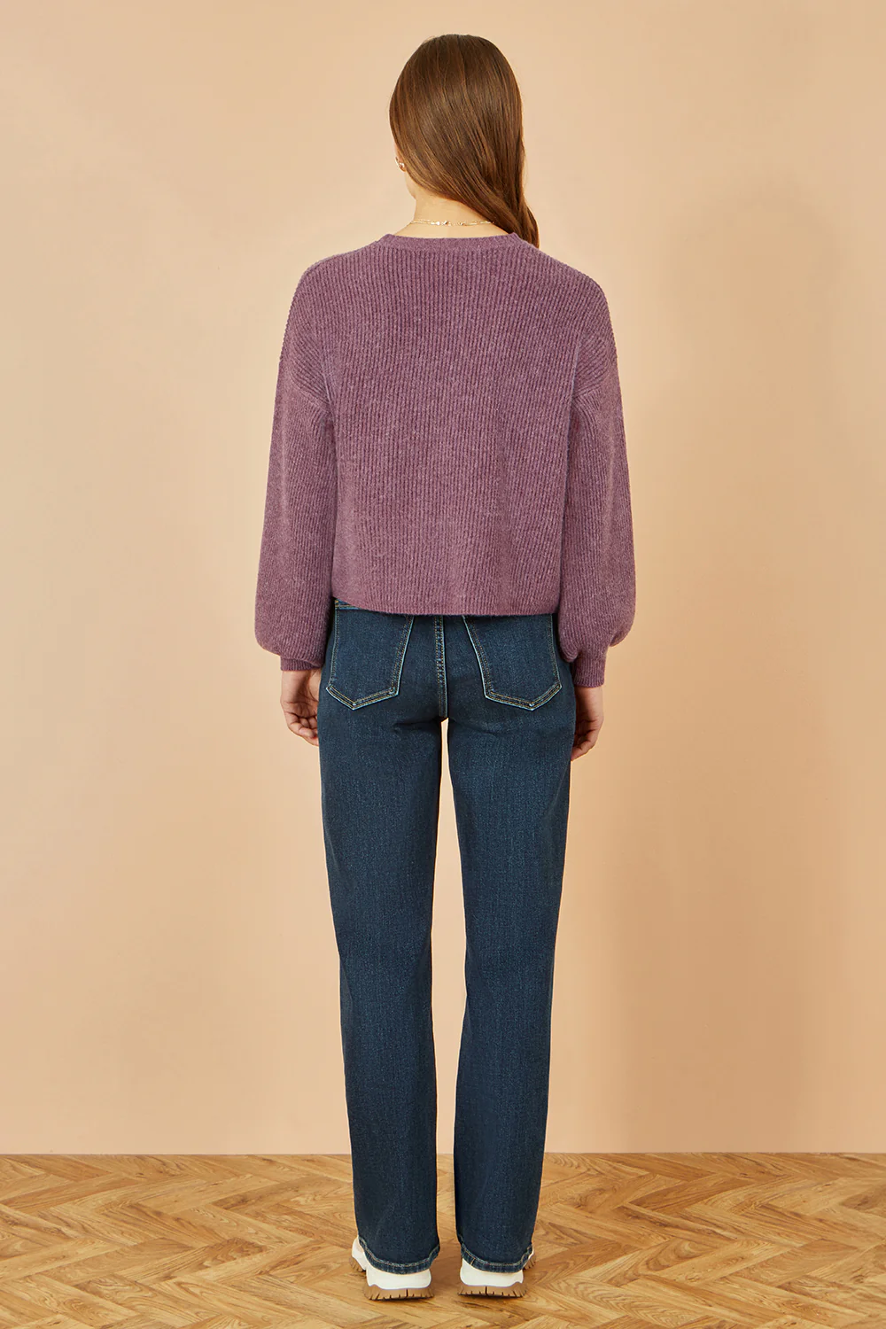 Yumi Purple Marl Knit Cardigan - Image 4