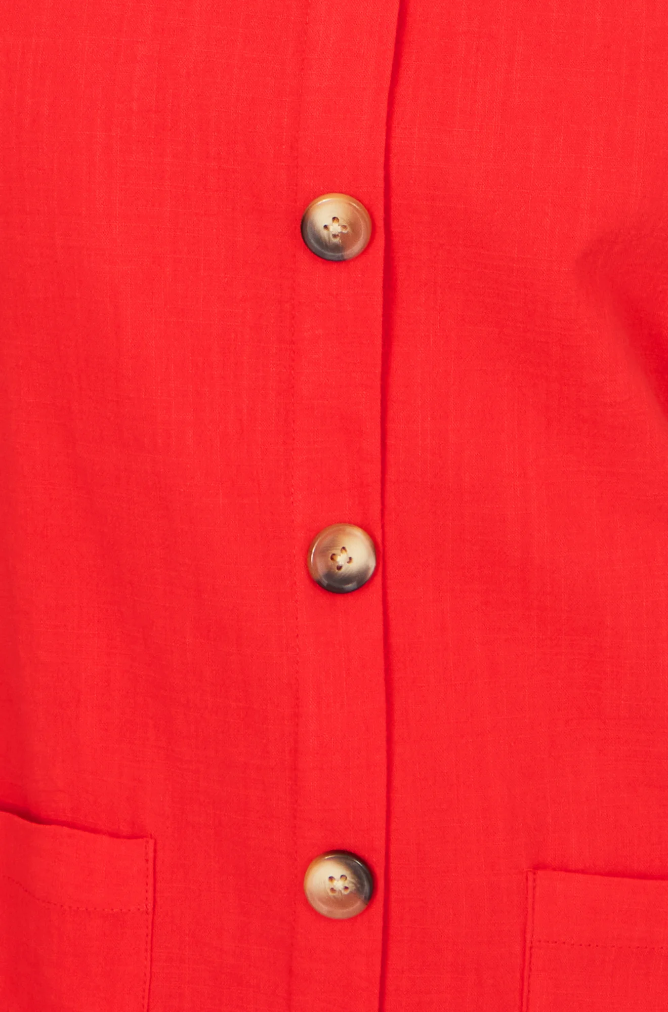 Yumi Red Viscose Button Detail Shift Dress - Image 6