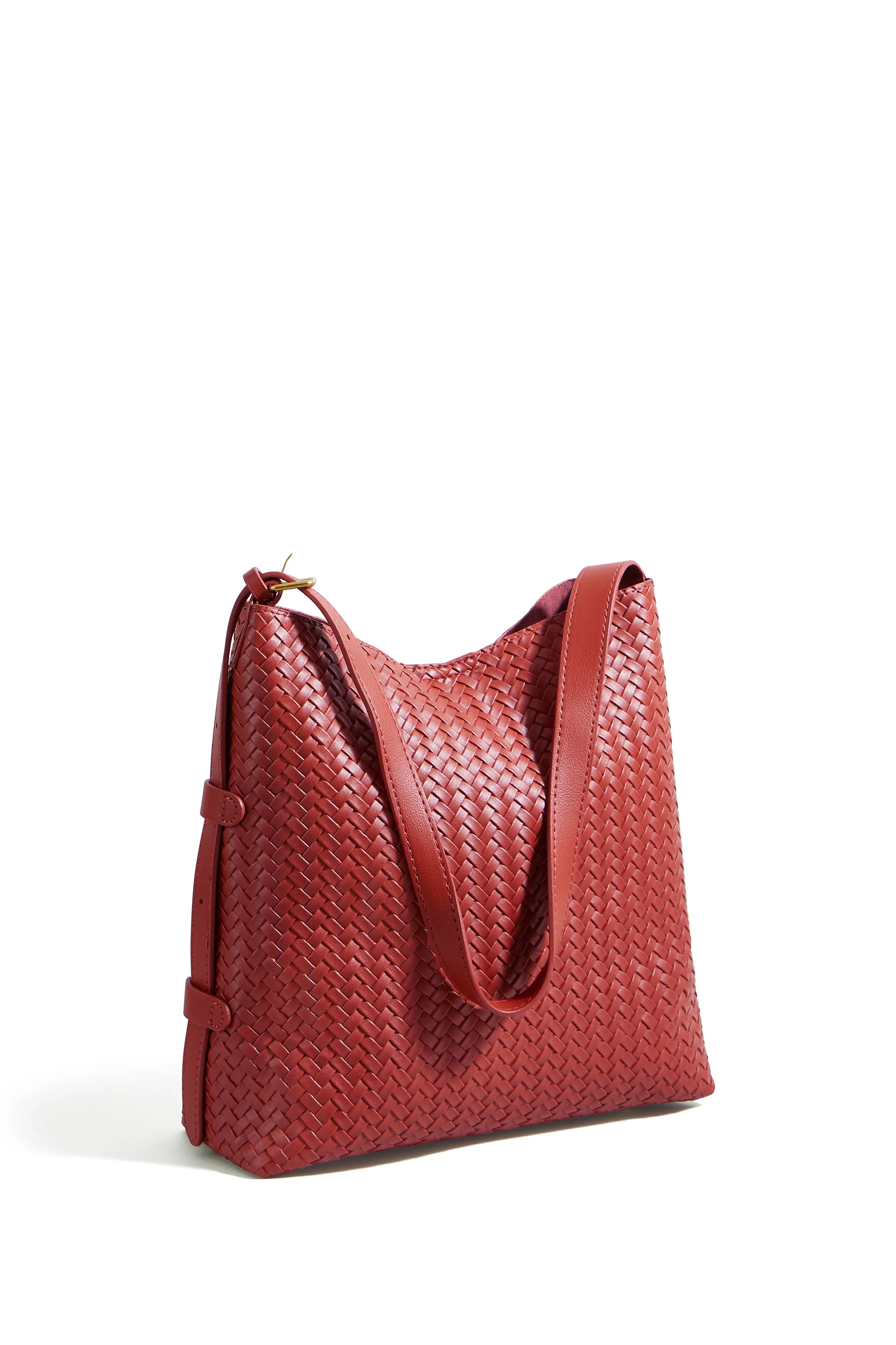 Yumi Red Woven Shoulder Bag With Detachable Inside Purse - Image 2