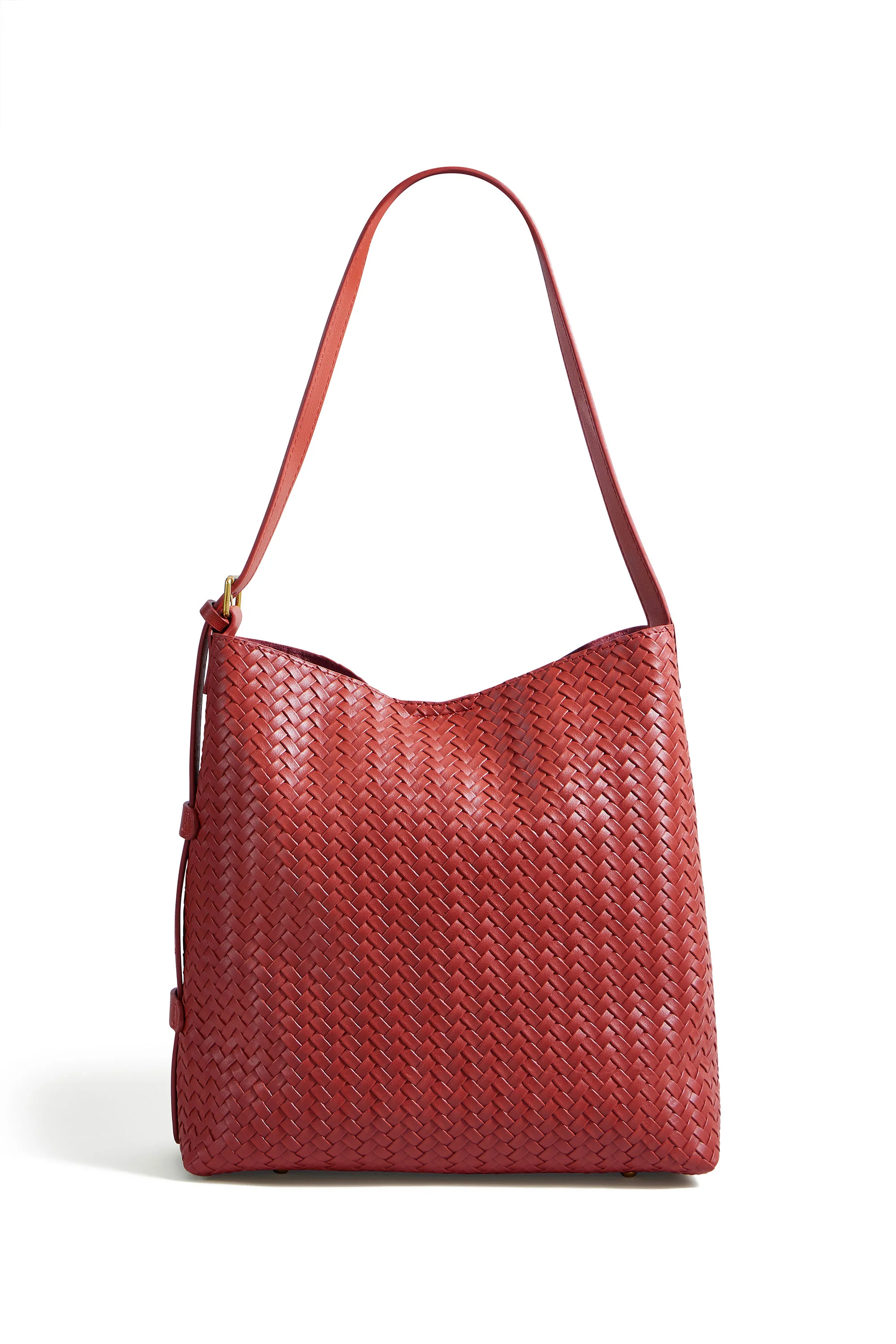 Yumi Red Woven Shoulder Bag With Detachable Inside Purse - Image 3