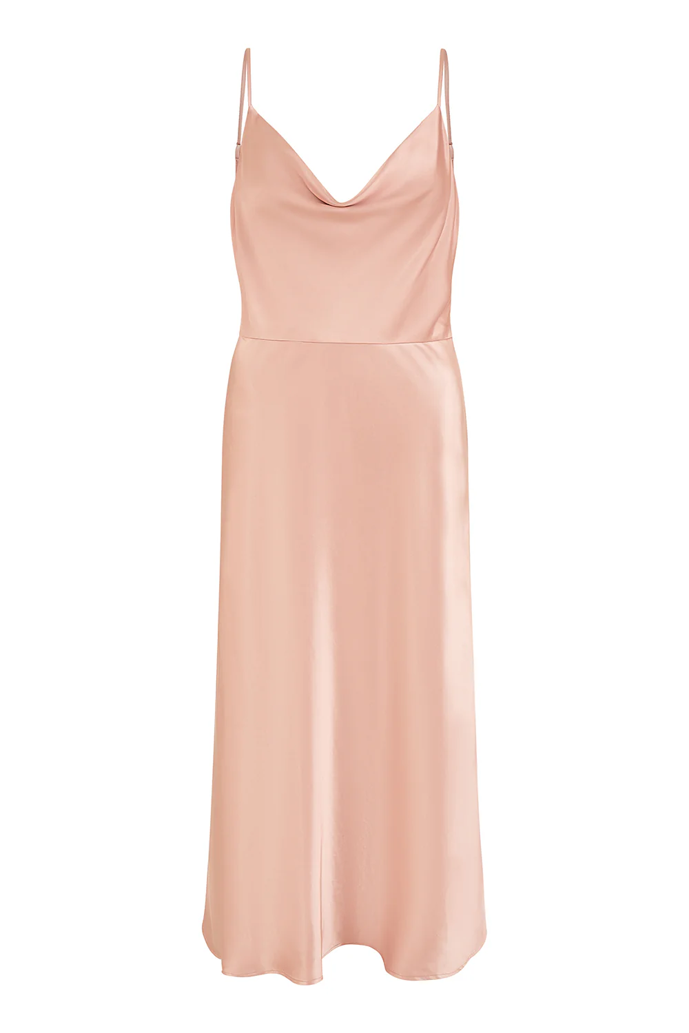 Yumi Rose Pink Satin Cowl Neck Midi Slip Dress - Image 5