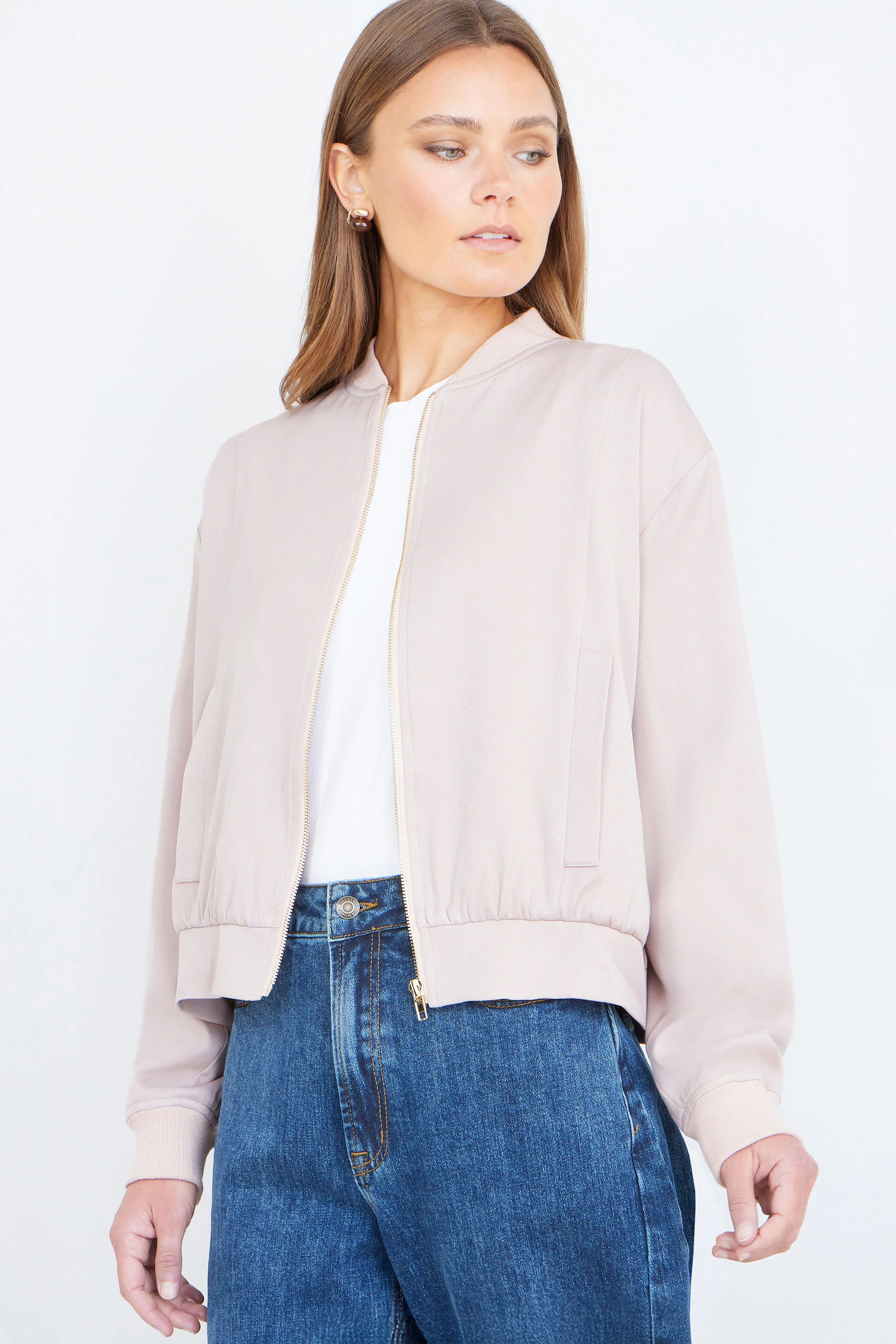 Yumi Stone Relaxed Lightweight Bomber Jacket - Image 6