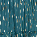 Yumi Teal Foil Print Ruched Waist Midi Dress With Tie Notch Neckline - Image 6