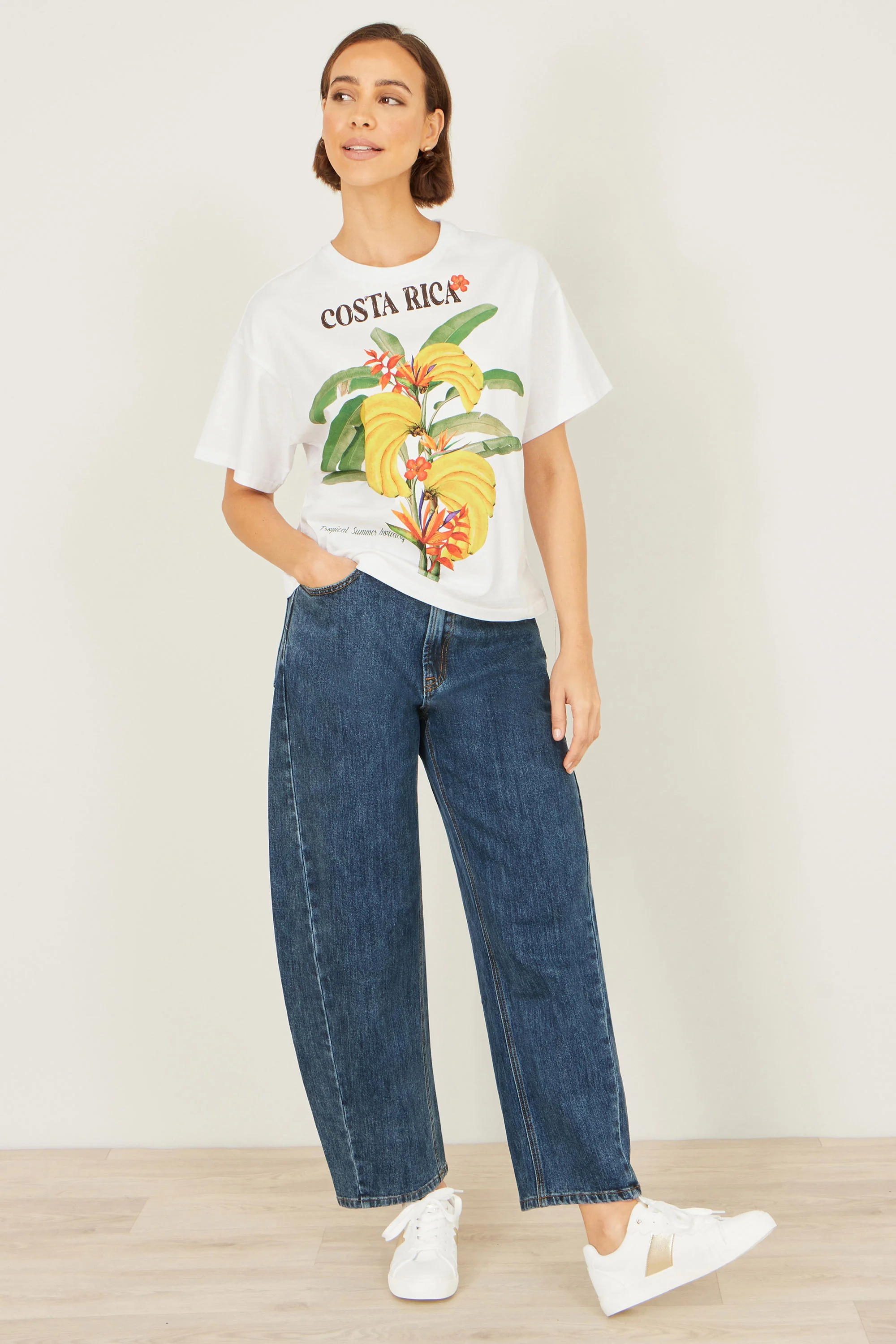 Yumi White Costa Rica Cotton T Shirt - Image 2