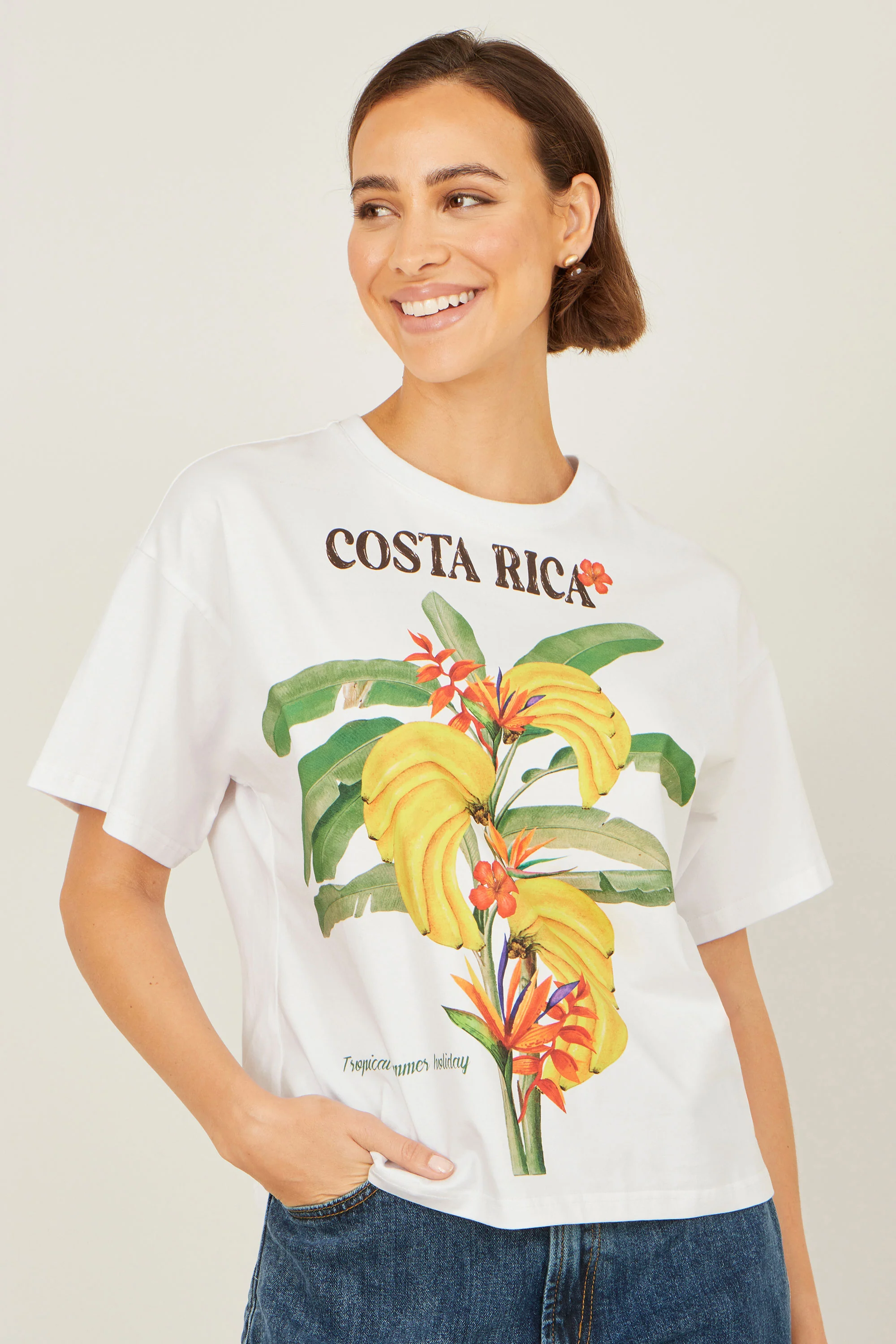 Yumi White Costa Rica Cotton T Shirt - Image 5