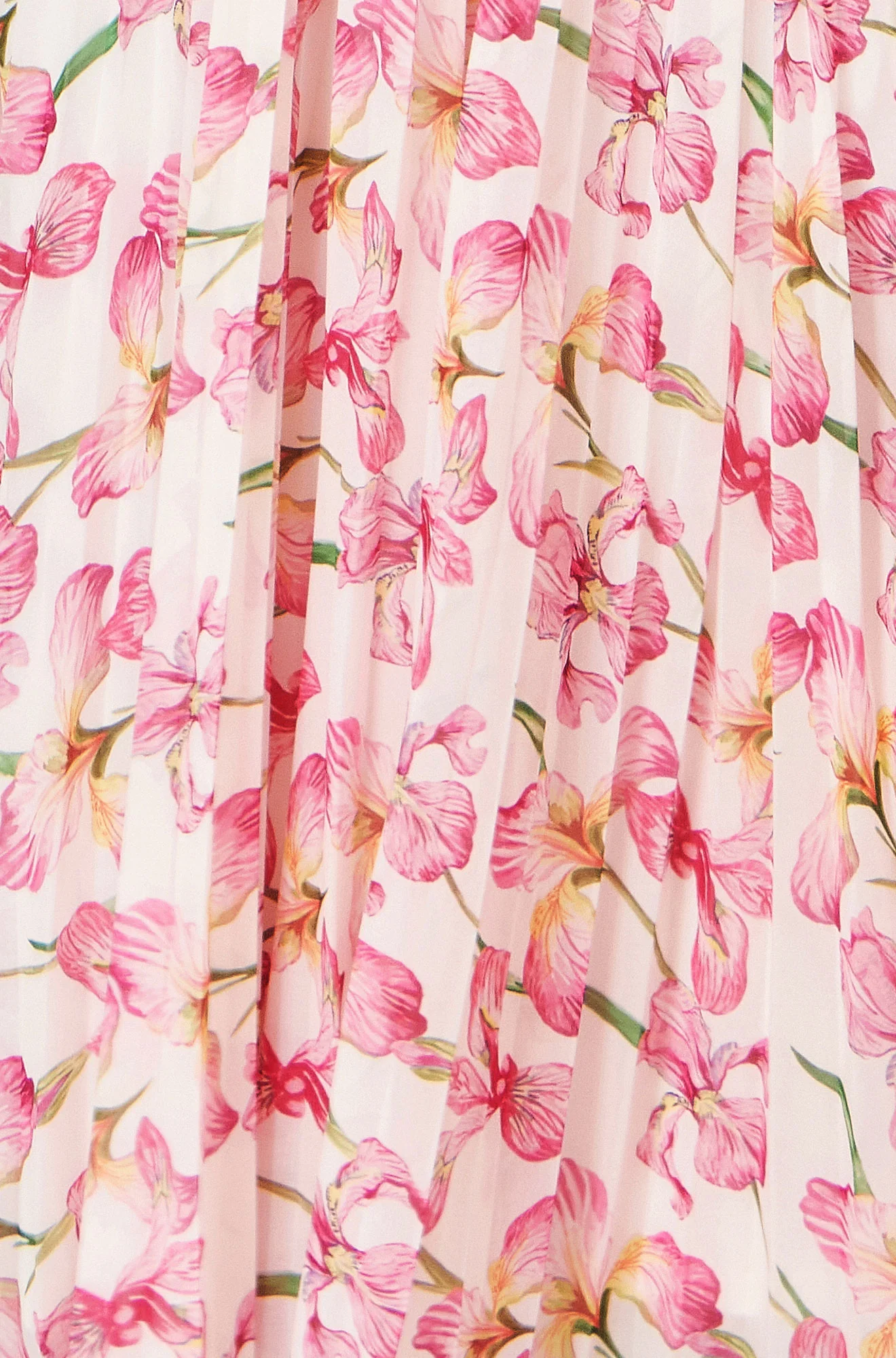Yumi White Orchid Floral Pleated Wrap Maxi Dress - Image 8