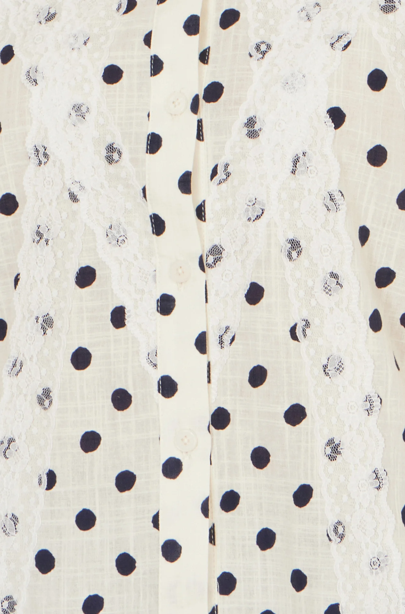 Yumi White Polka Dot Lace Boxy Shirt - Image 6
