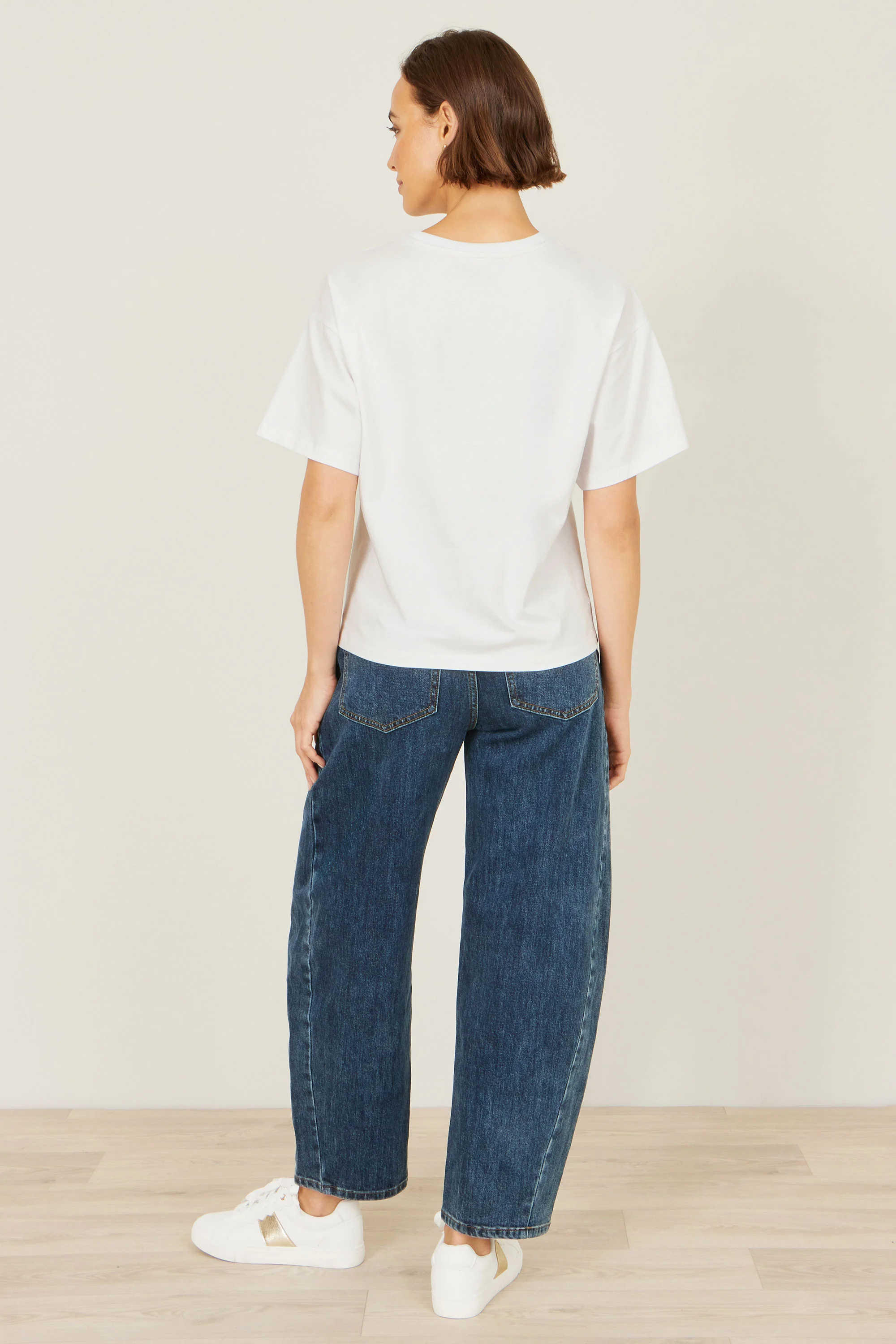 Yumi White Retro Relaxed Flamingo Cotton T Shirt - Image 3
