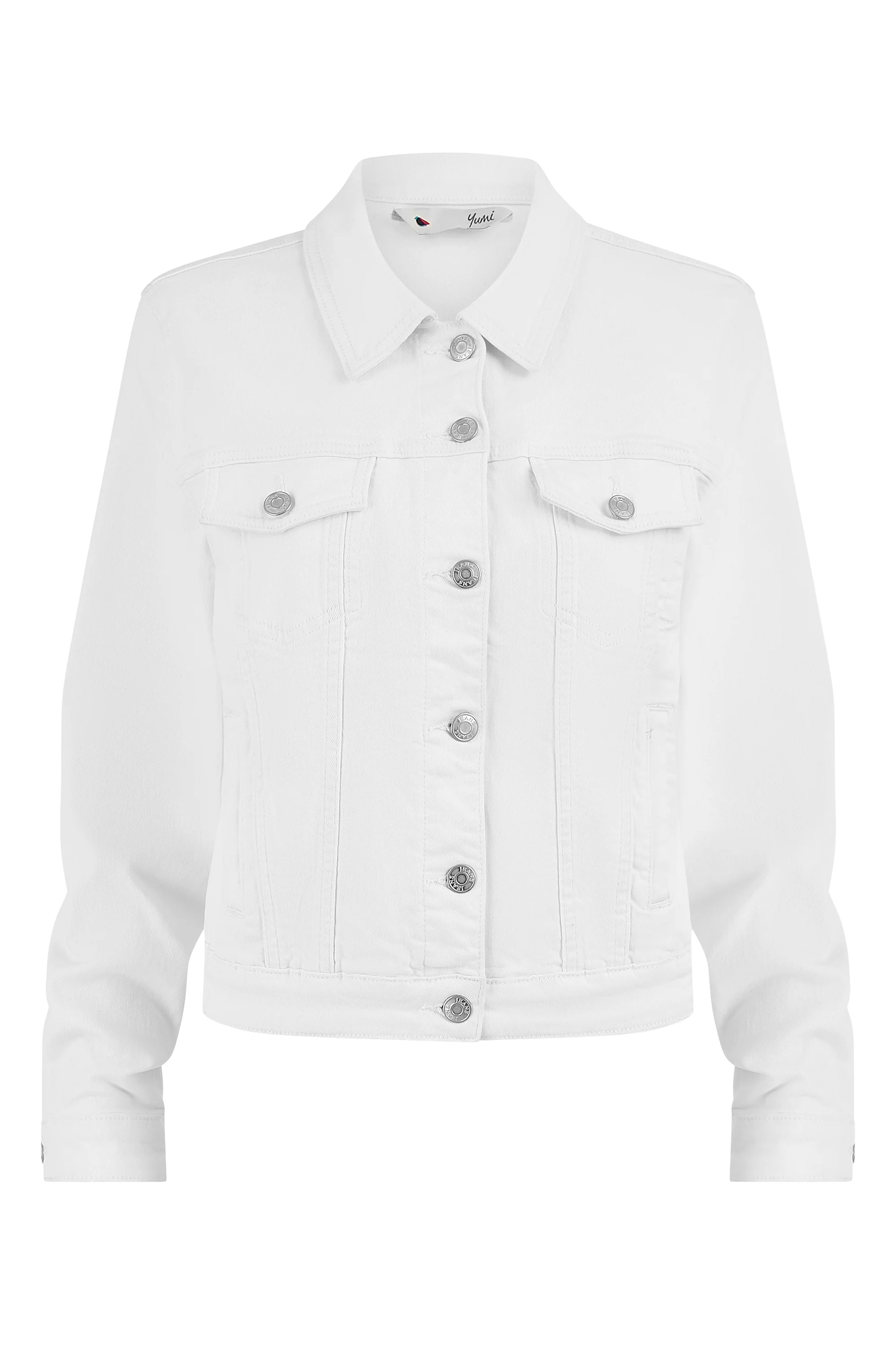 Yumi White Stretch Cotton Denim Jacket - Image 6