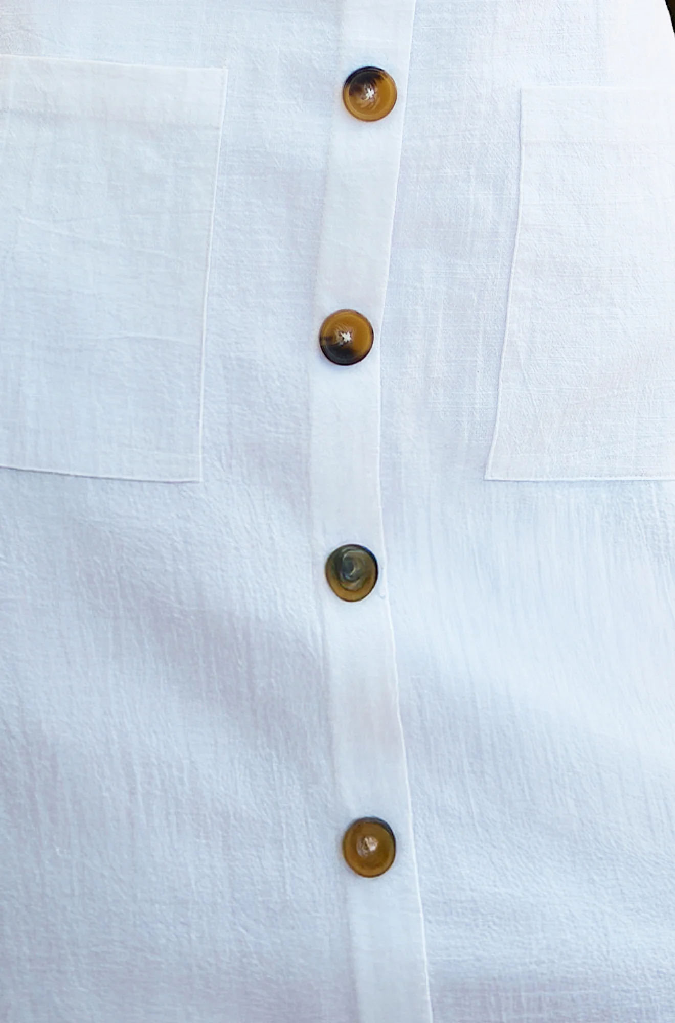 Yumi White Viscose Button Detail Shift Dress - Image 7