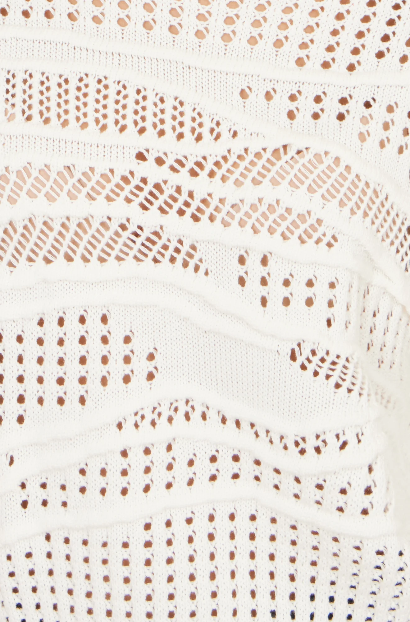 Yumi White Wave Pointelle Knitted Jumper - Image 7
