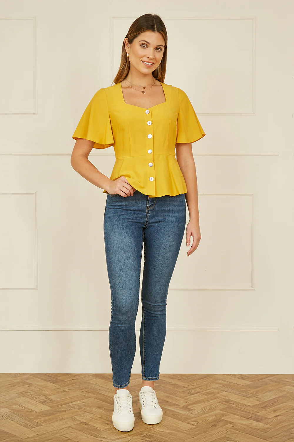 Yumi Yellow Button Up Top - Image 2